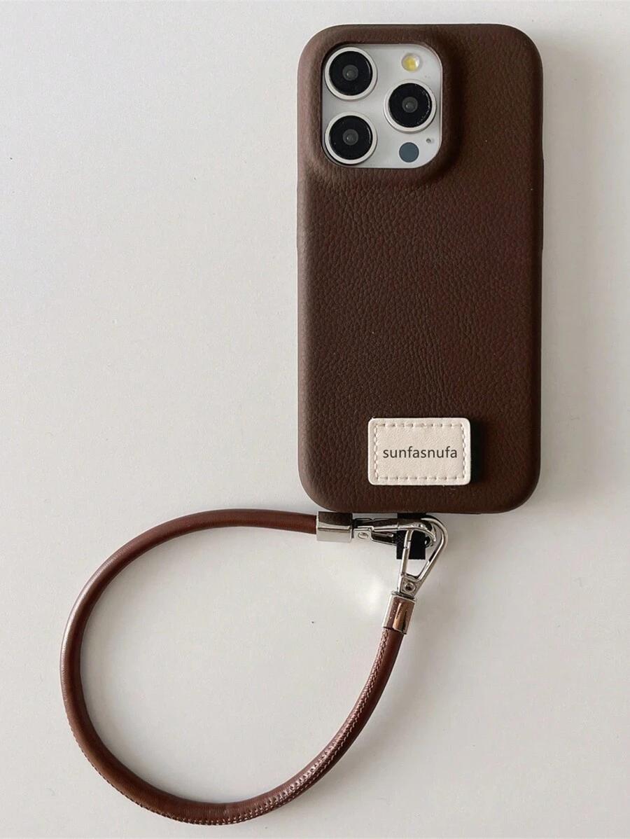 brązowe etui na telefon 