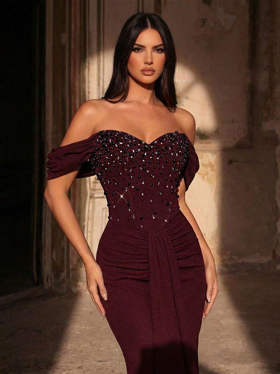 BORDOWA MAXI SUKIENKA