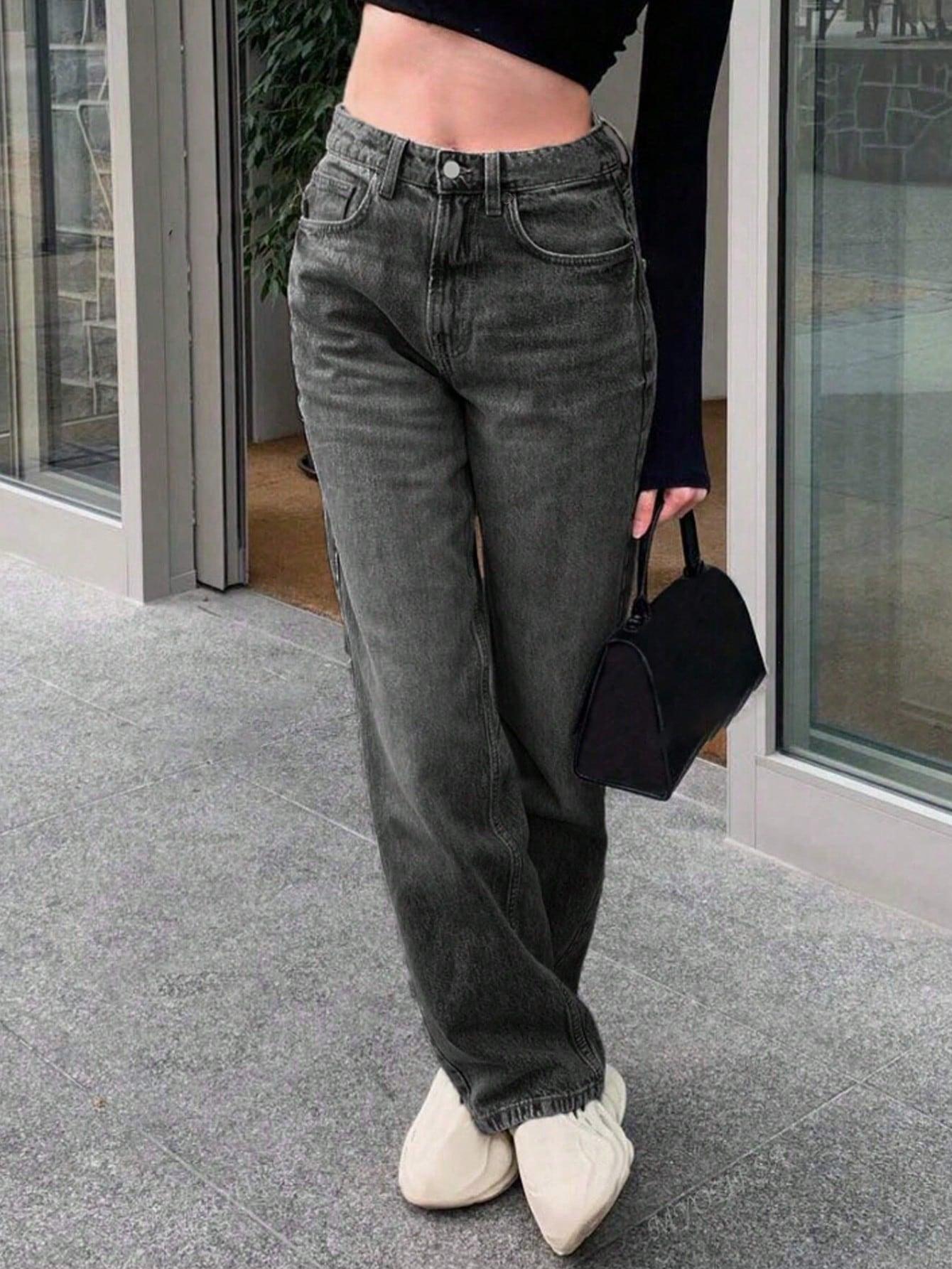 SZARE SPODNIE JEANS 