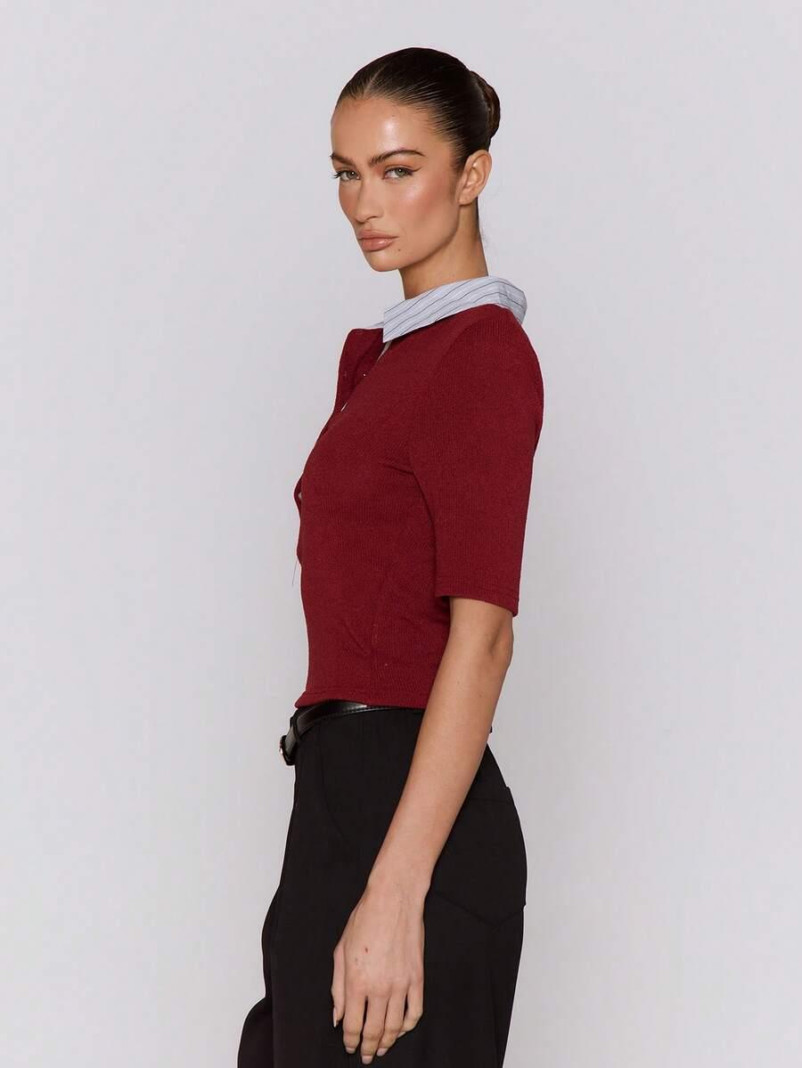 czerwona koszulka polo