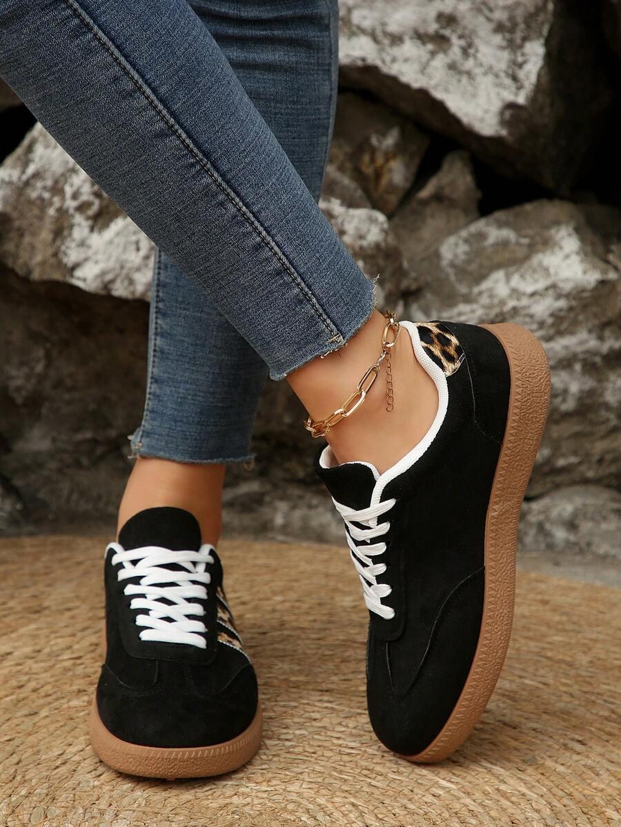 CZARNE BUTY SPORTOWE ANIMAL PRINT