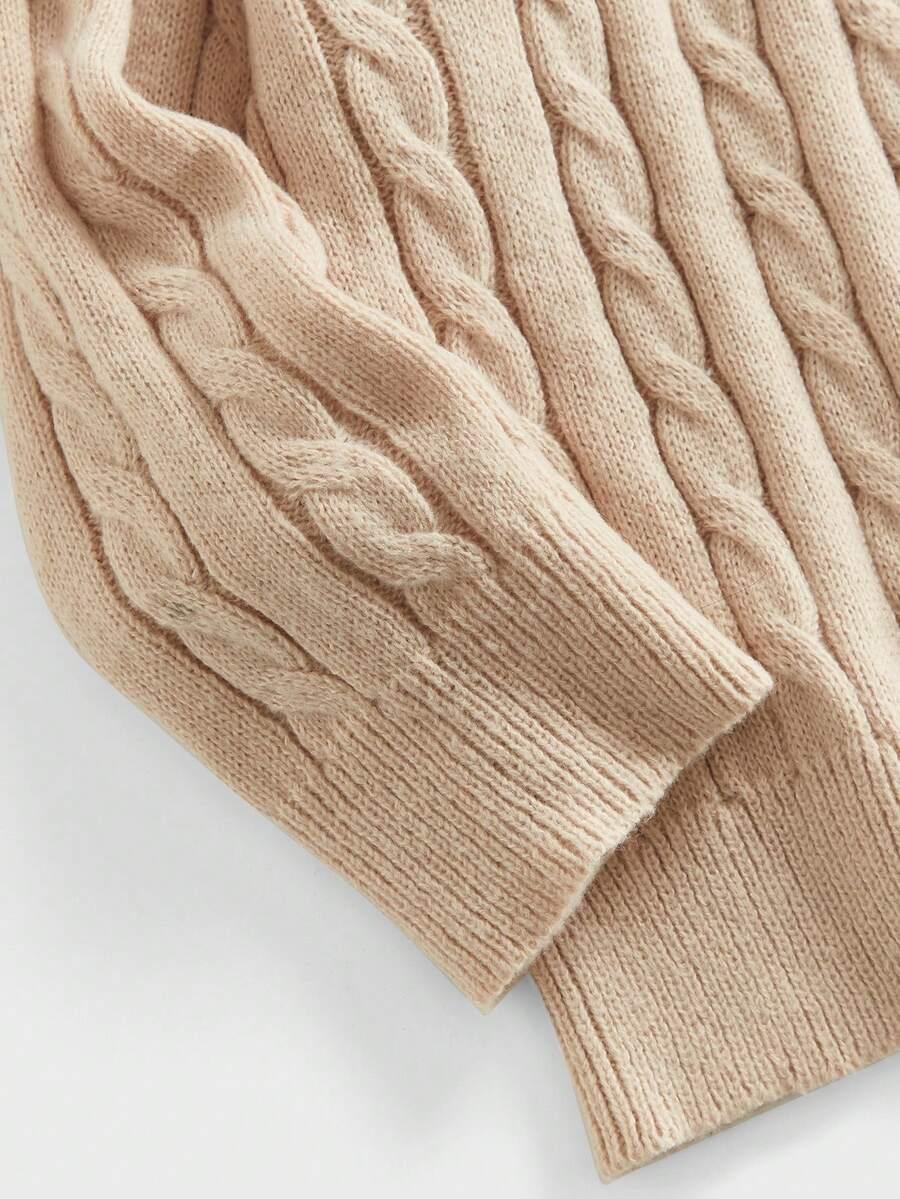 BEŻOWY SWETER DZIANINA