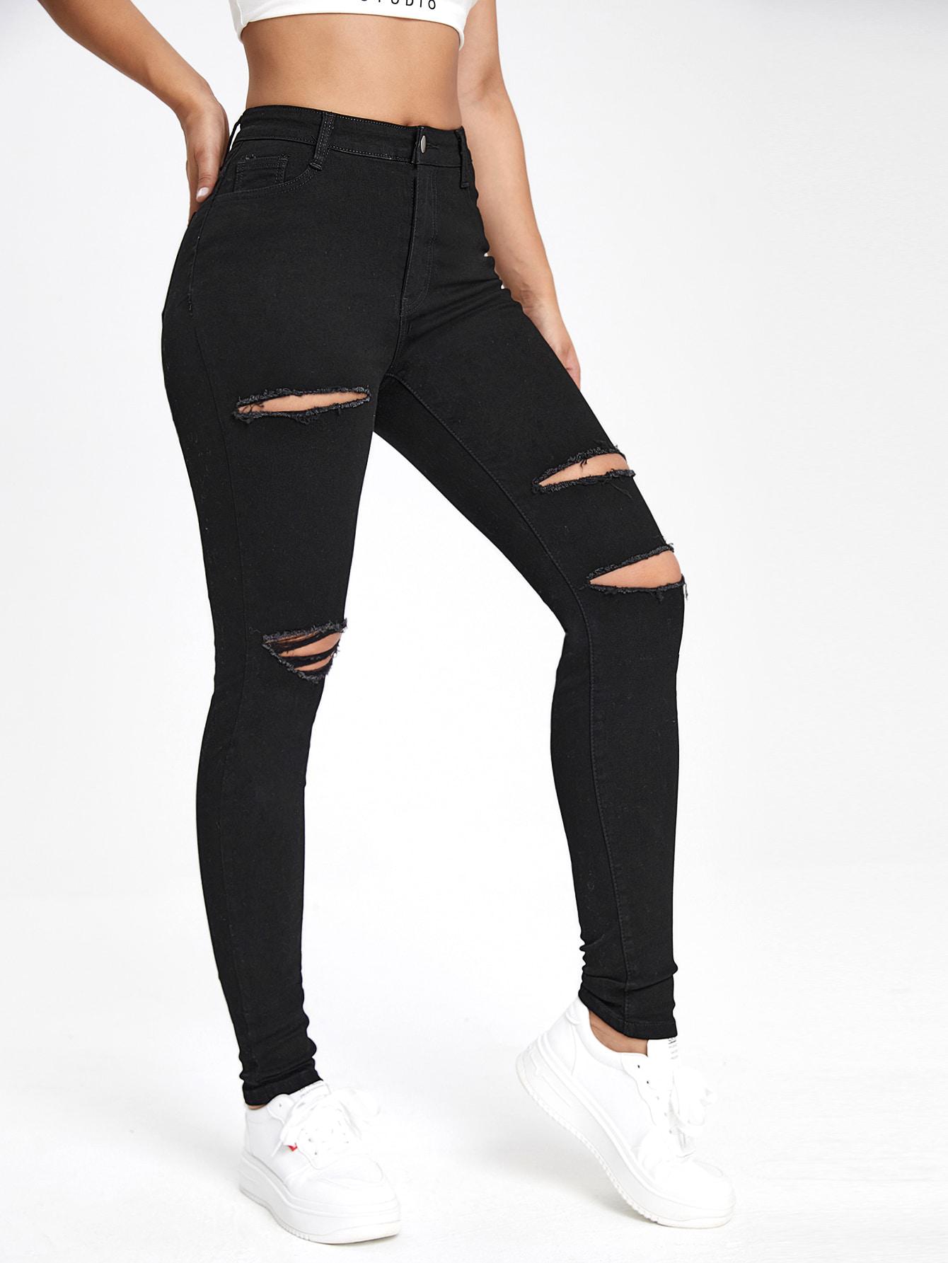 CZARNE SPODNIE JEANS