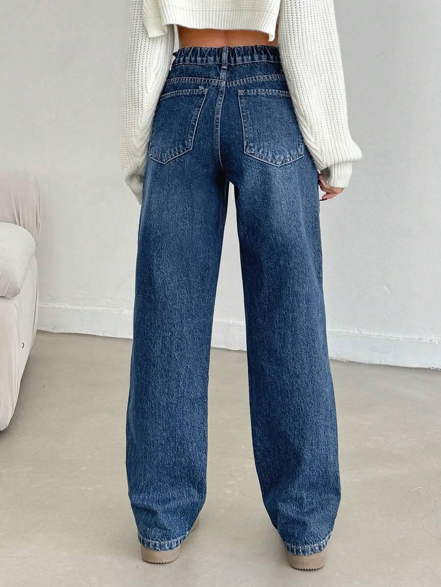 NIEBIESKIE PROSTE JEANSY