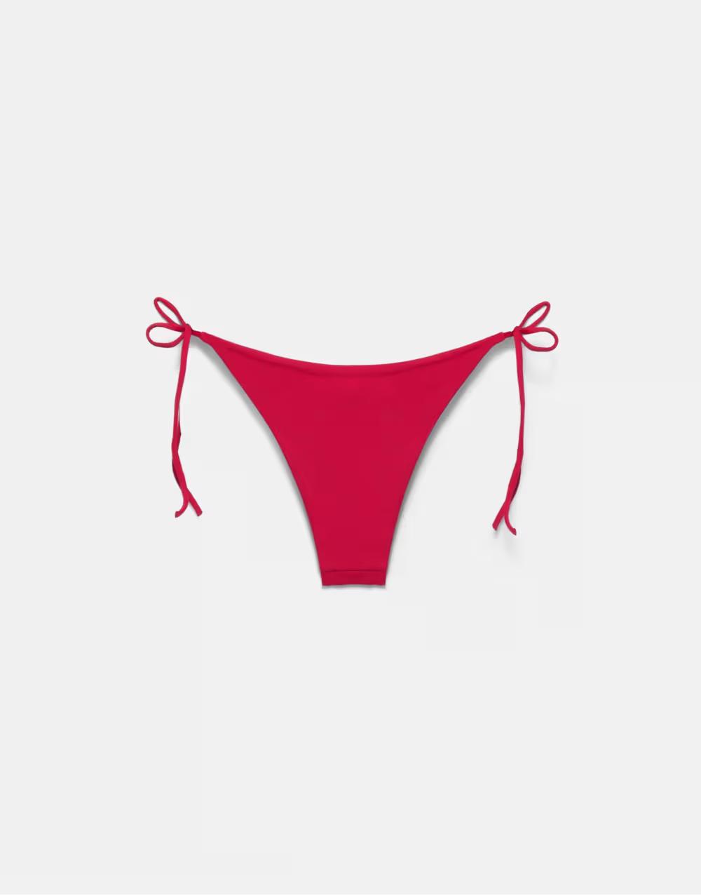 wiązany czerwony dół od bikini