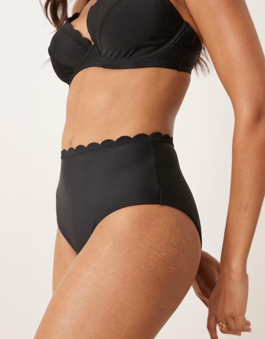 czarny DÓŁ OD BIKINI WYSOKI STAN
