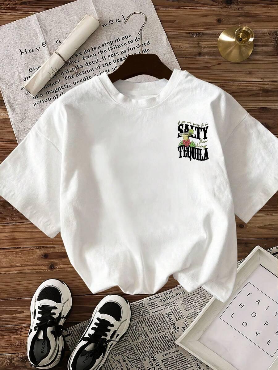 T-SHIRT DAMSKI Z NADRUKIEM
