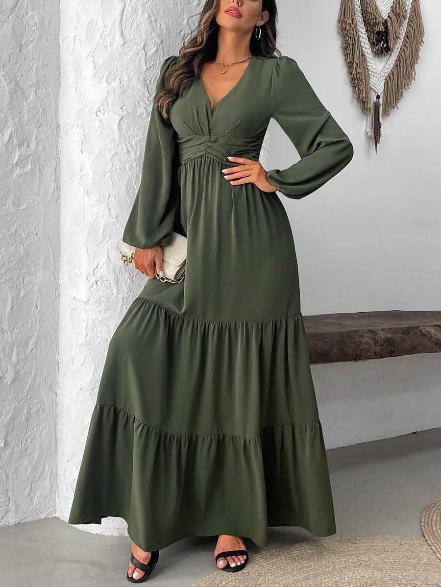 maxi sukienka v neck 