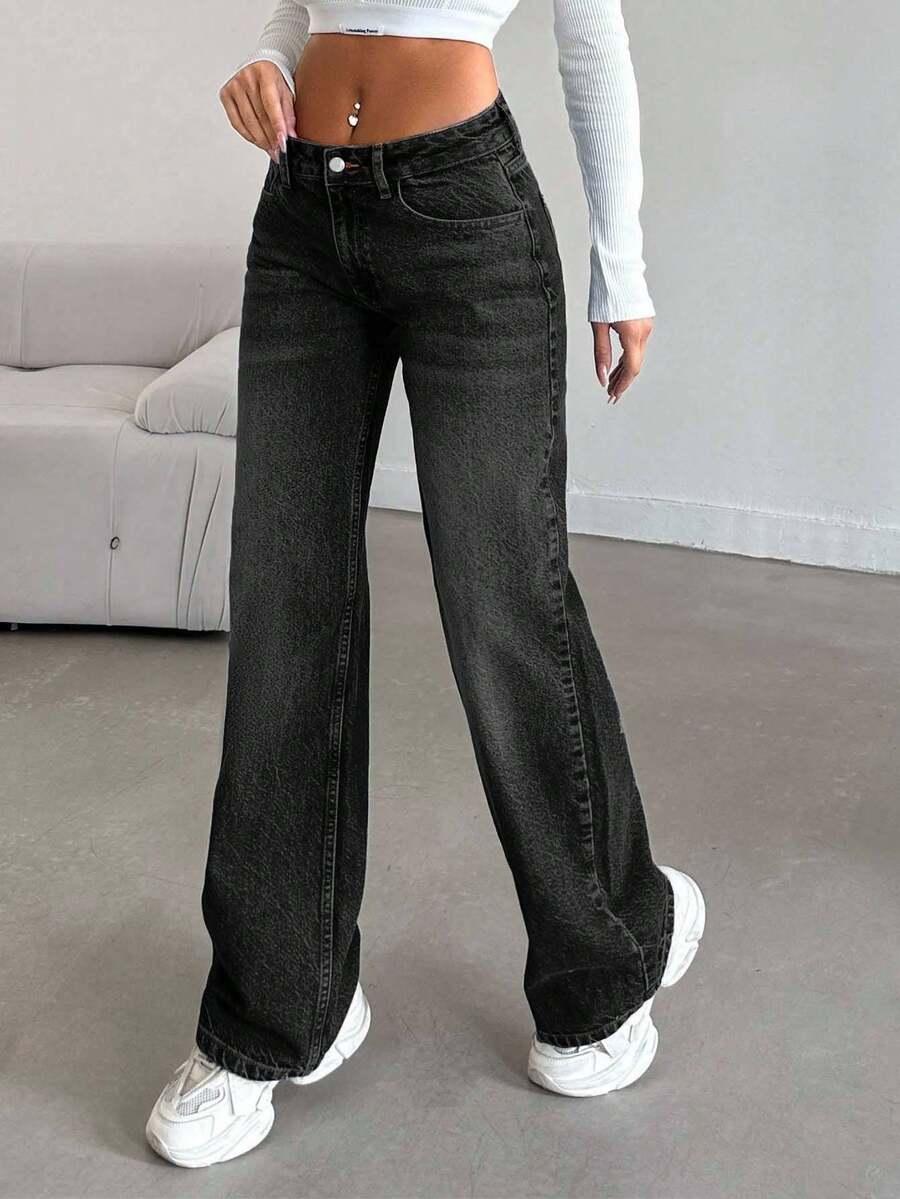 CZARNE SPODNIE JEANS