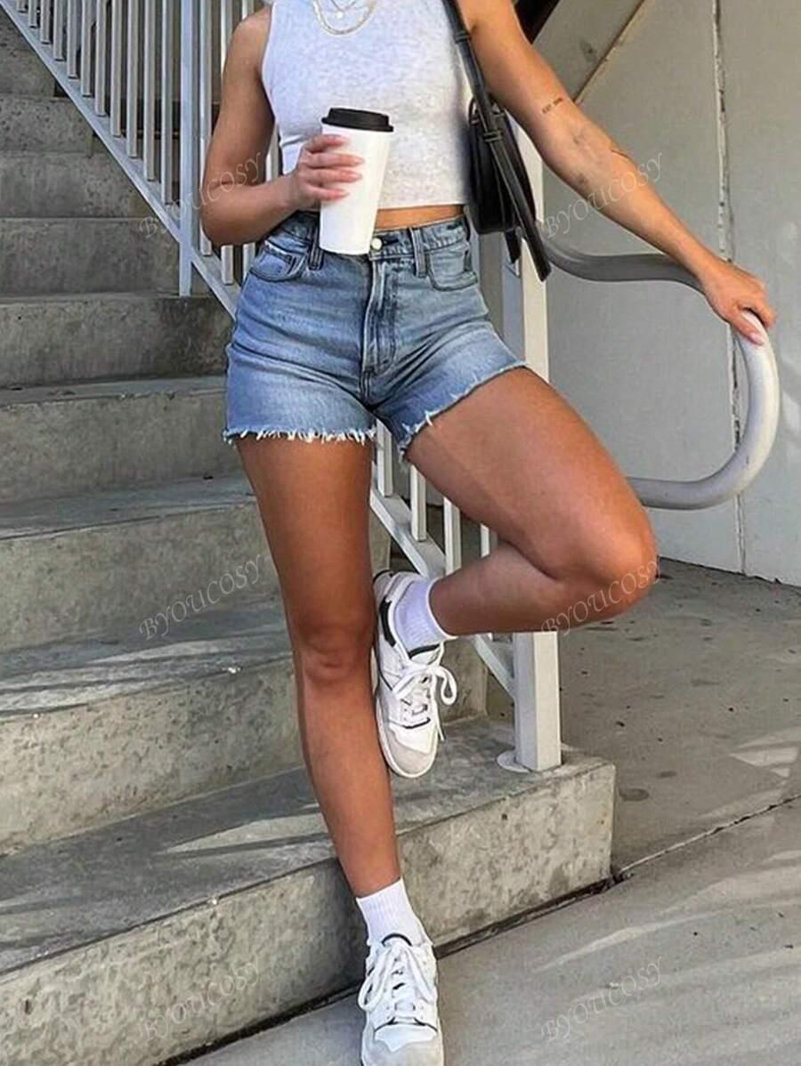 niebieskie SPODENKI JEANS
