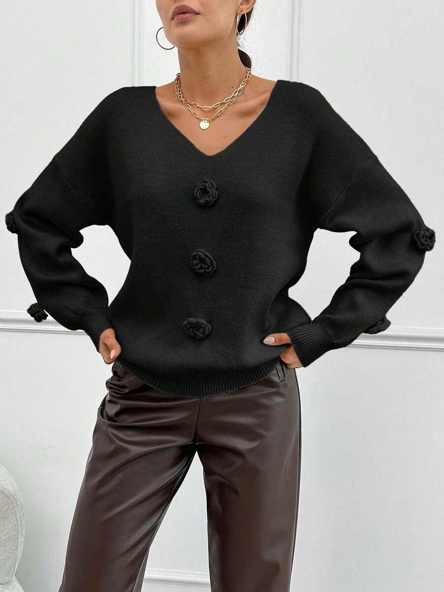 czarny sweter dzianina