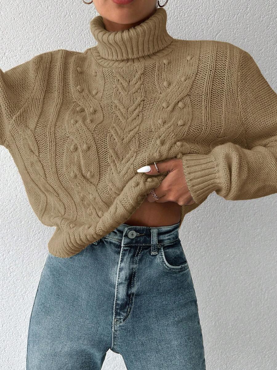 beżowy dzianinowy sweter