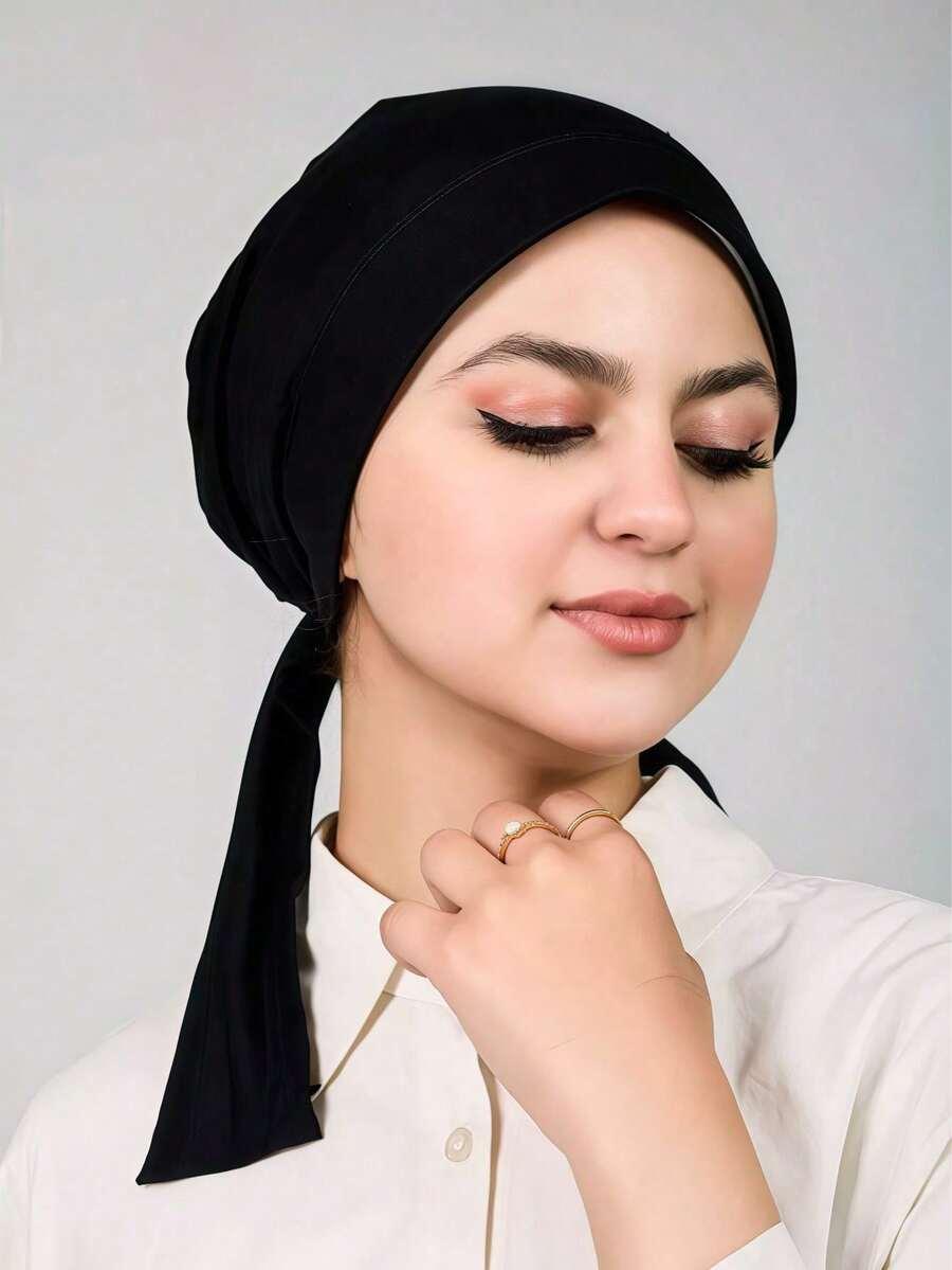 CZARNY TURBAN NA GŁOWĘ
