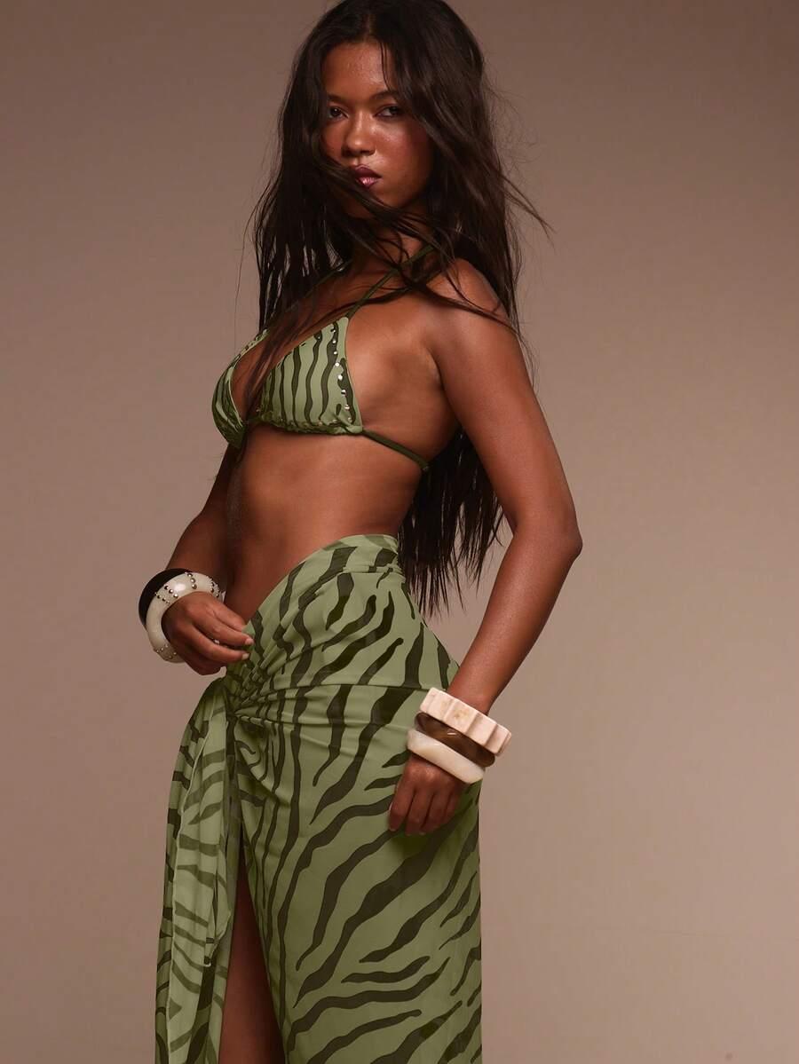 zielona GÓRA OD BIKINI animal print