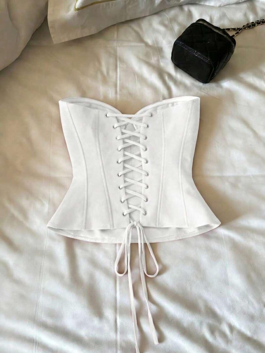 BIAŁY CROP TOP 