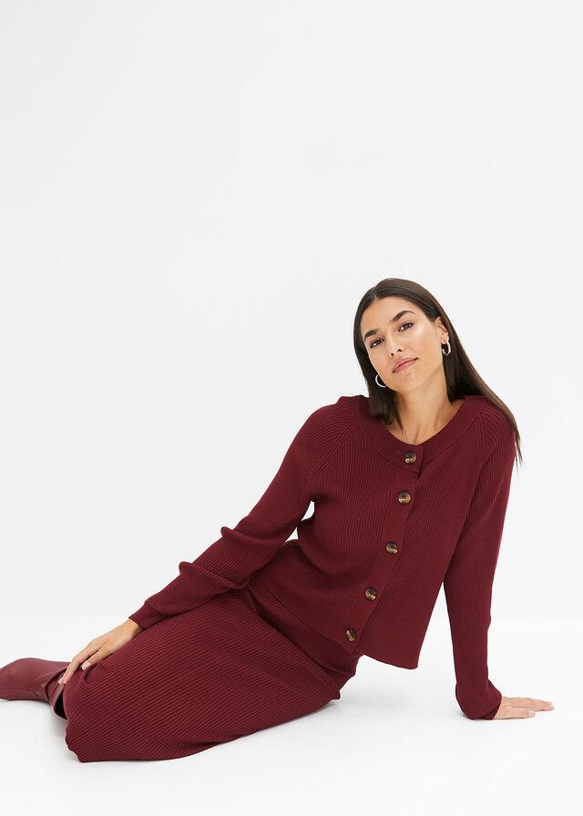 SWETER ROZPINANY W PRĄŻEK