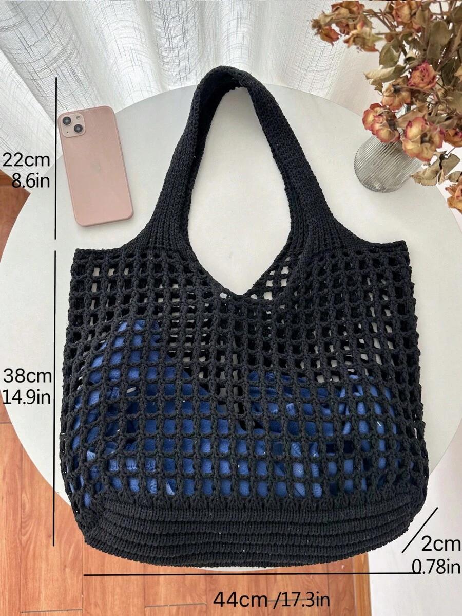 czarna torebka shopper