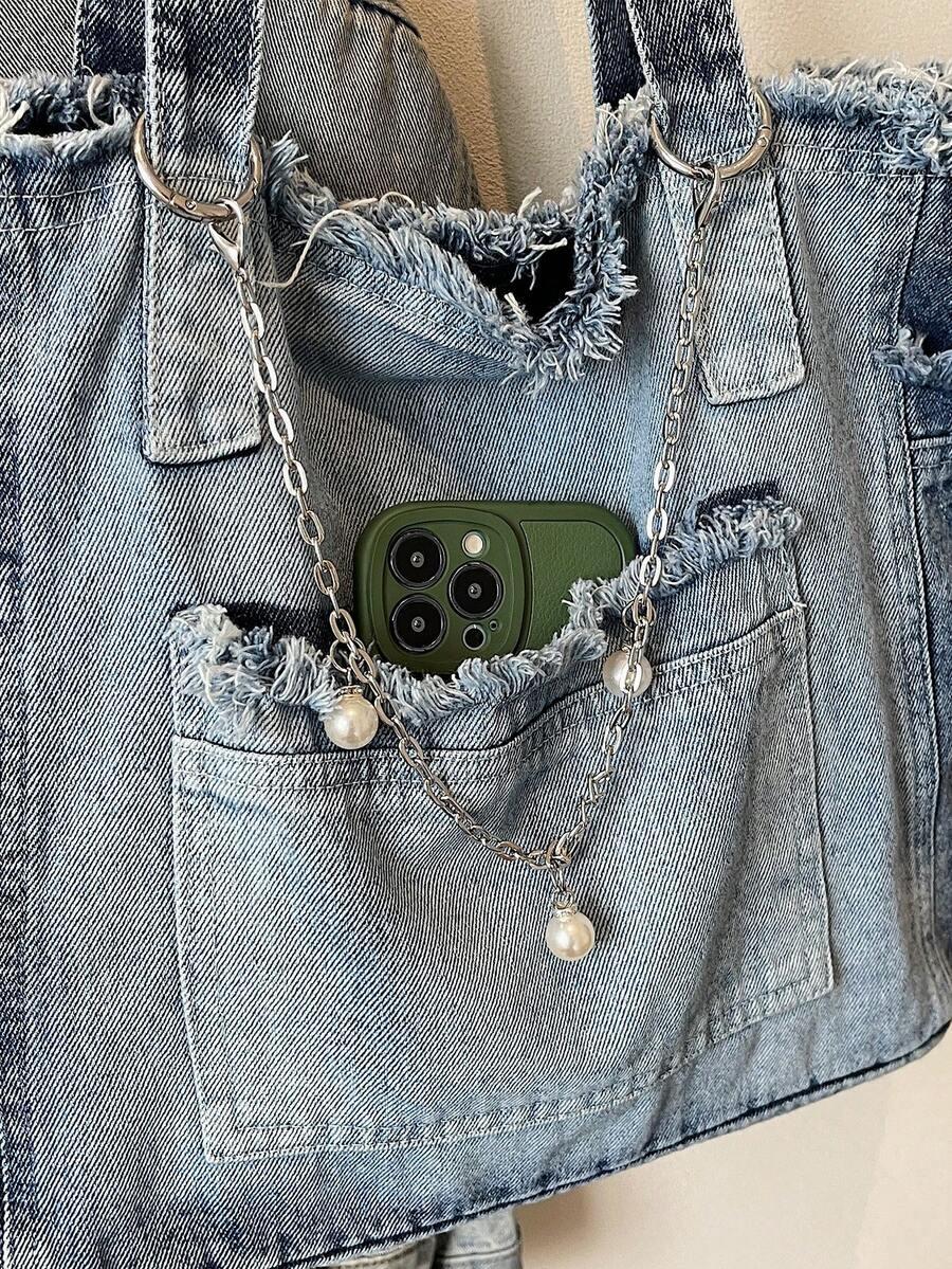 NIEBIESKA TOREBKA NA RAMIĘ JEANS