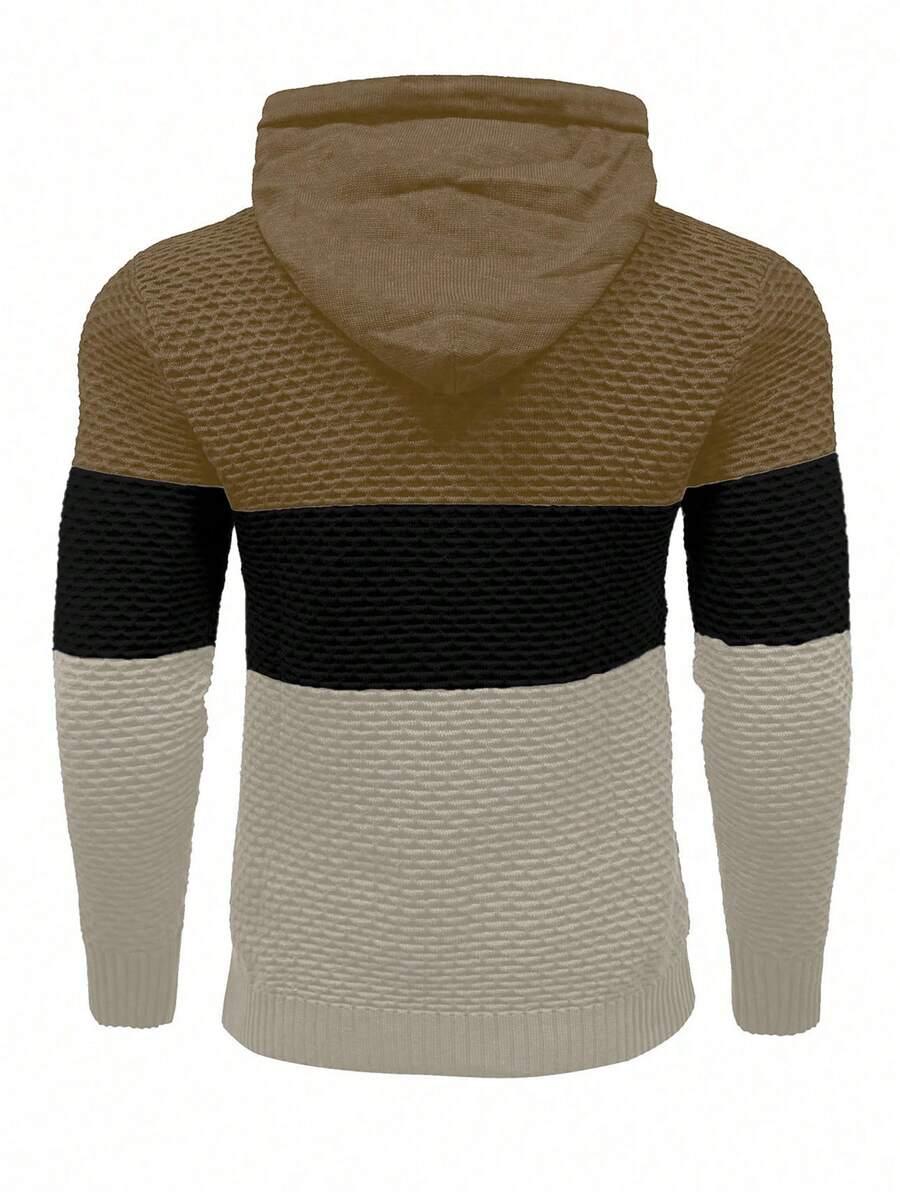 BLUZA Z KAPTUREM WZÓR PASKI 