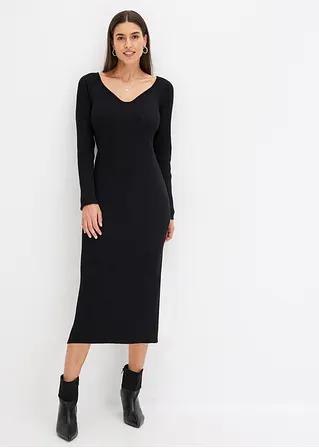 DZIANINOWA MIDI SUKIENKA V-NECK 