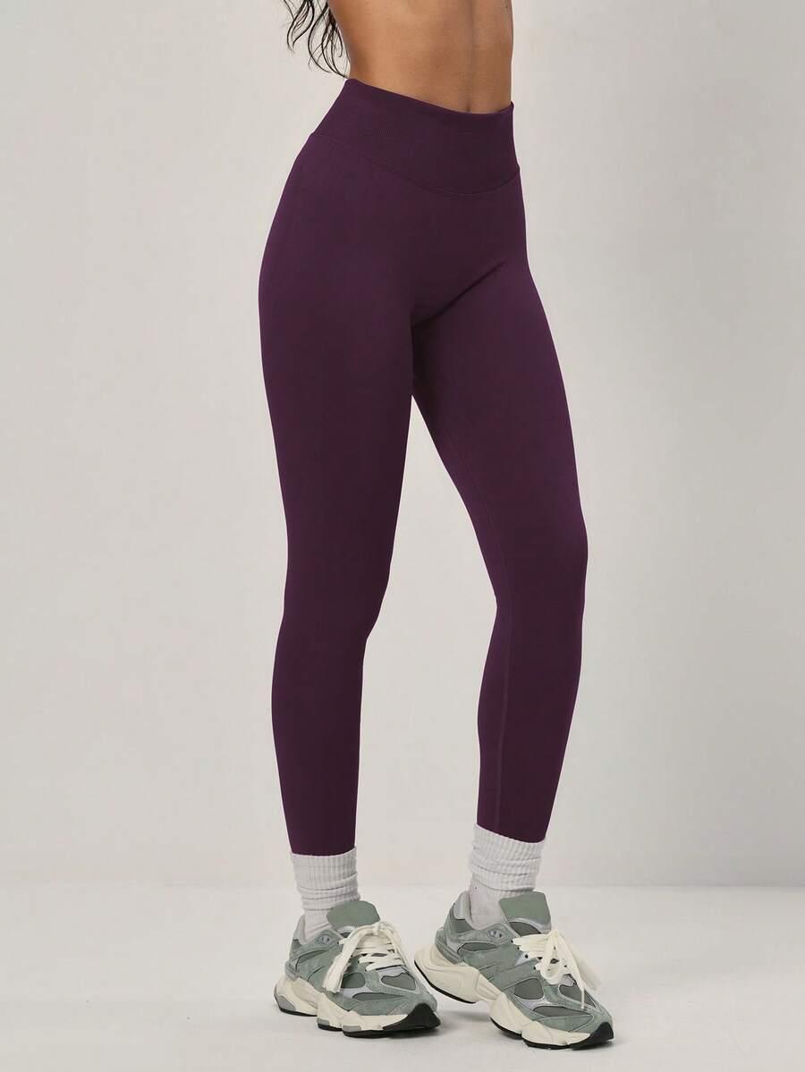 fioletowe legginsy wysoki stan