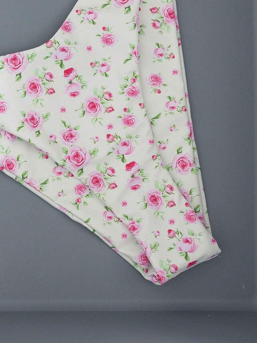 dwuczęściowy kostium kąpielowy bikini floral print