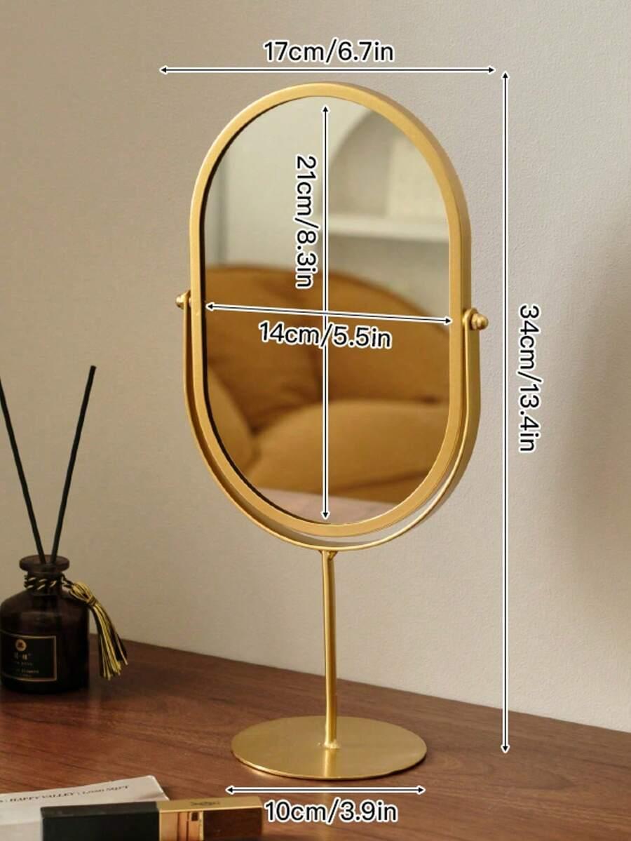 złote lustro do makijażu