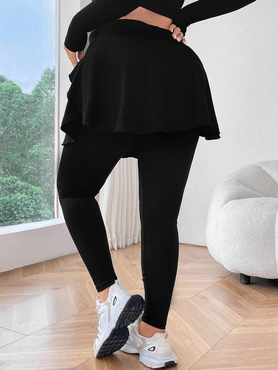 czarne legginsy spódnica