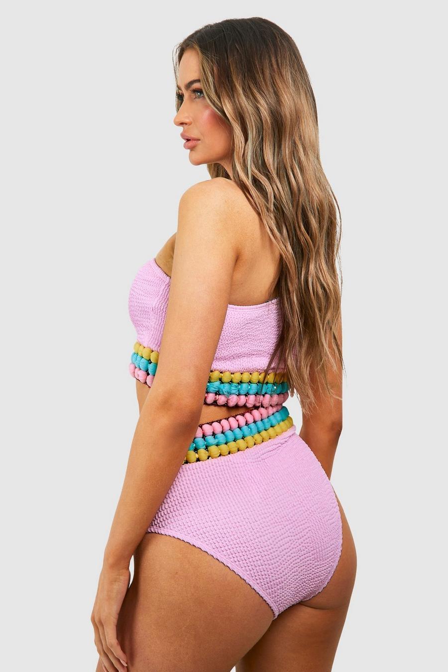 różowy dół od bikini zdobienia 
