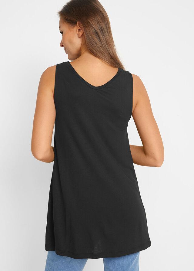 CZARNY TOP V-NECK