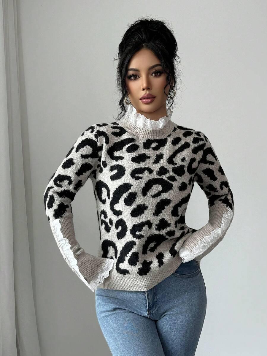 SWETER ANIMAL PRINT KORONKA