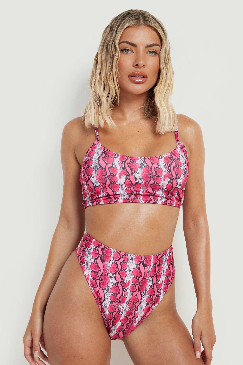 dół od bikini wysoki stan snake print