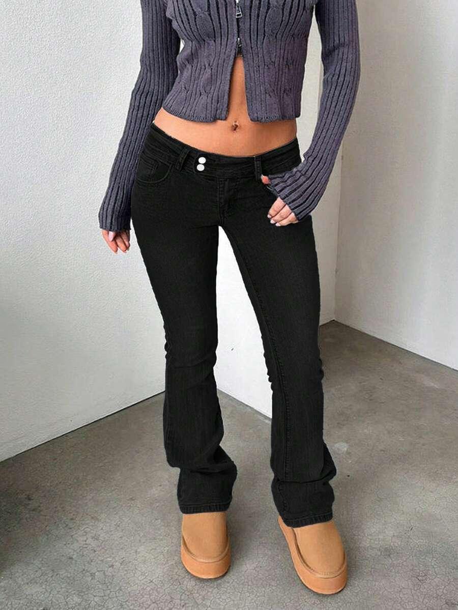czarne spodnie jeans 