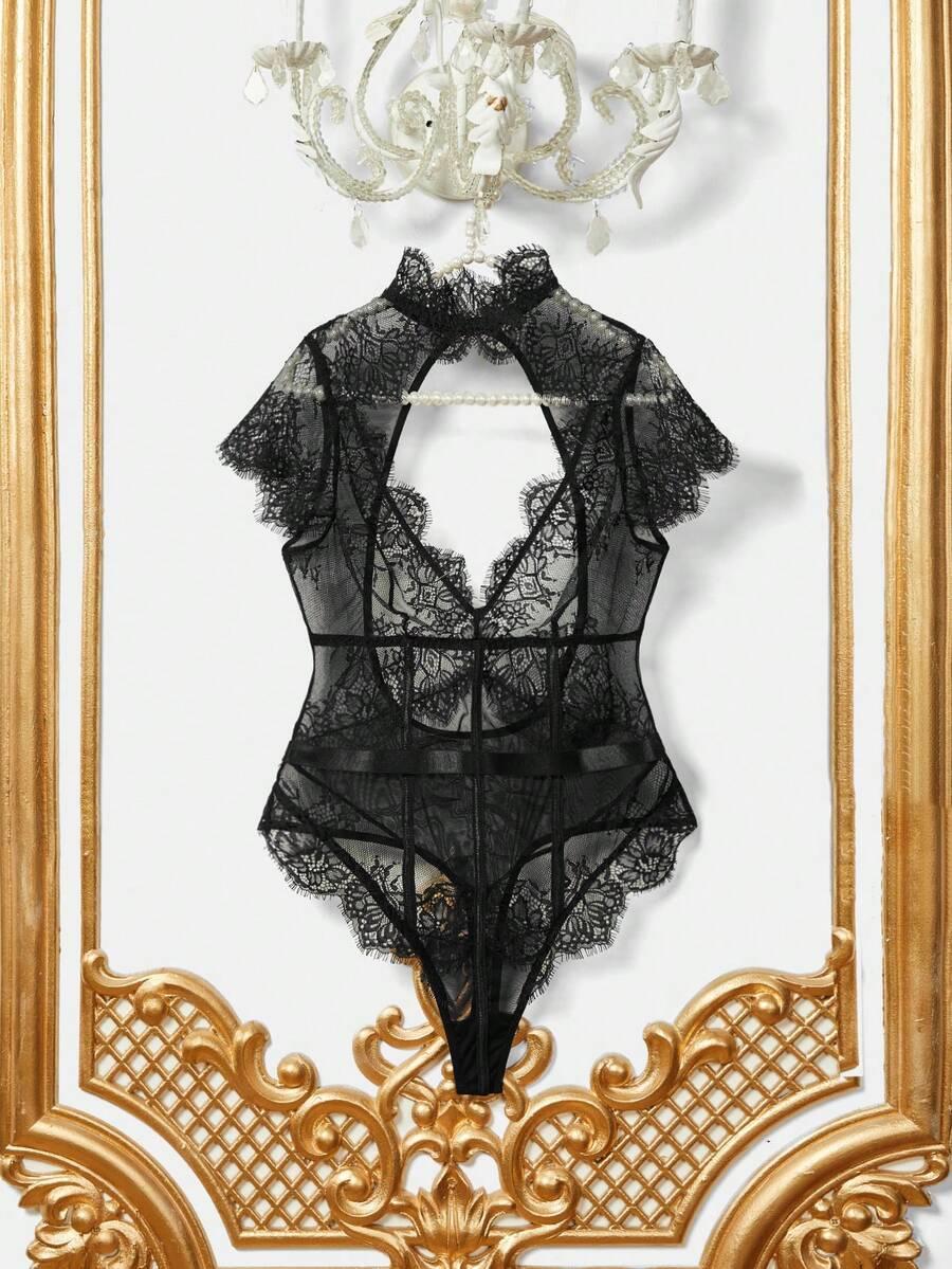 CZARNE KORONKOWE BODY