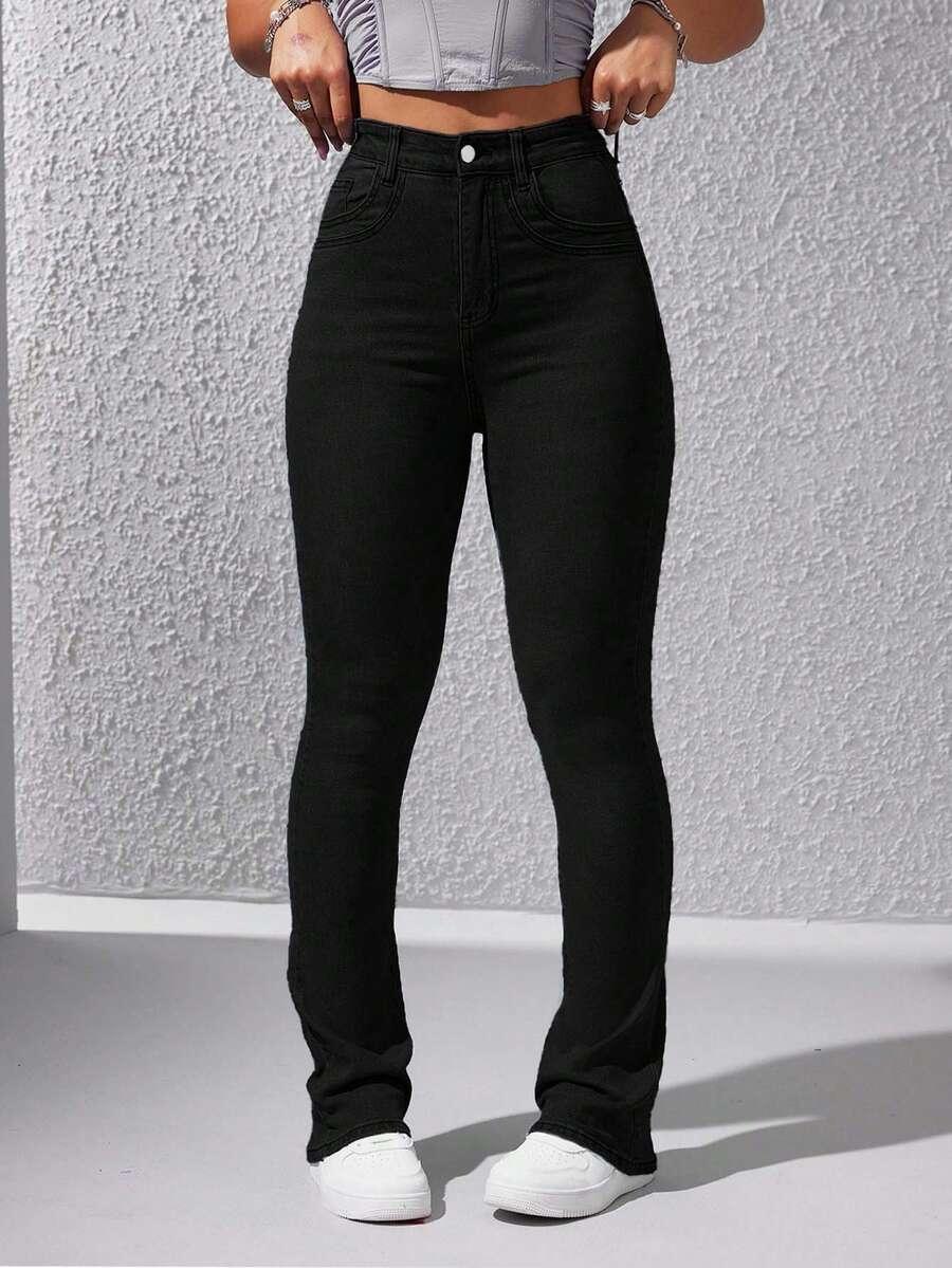 CZARNE SPODNIE JEANS