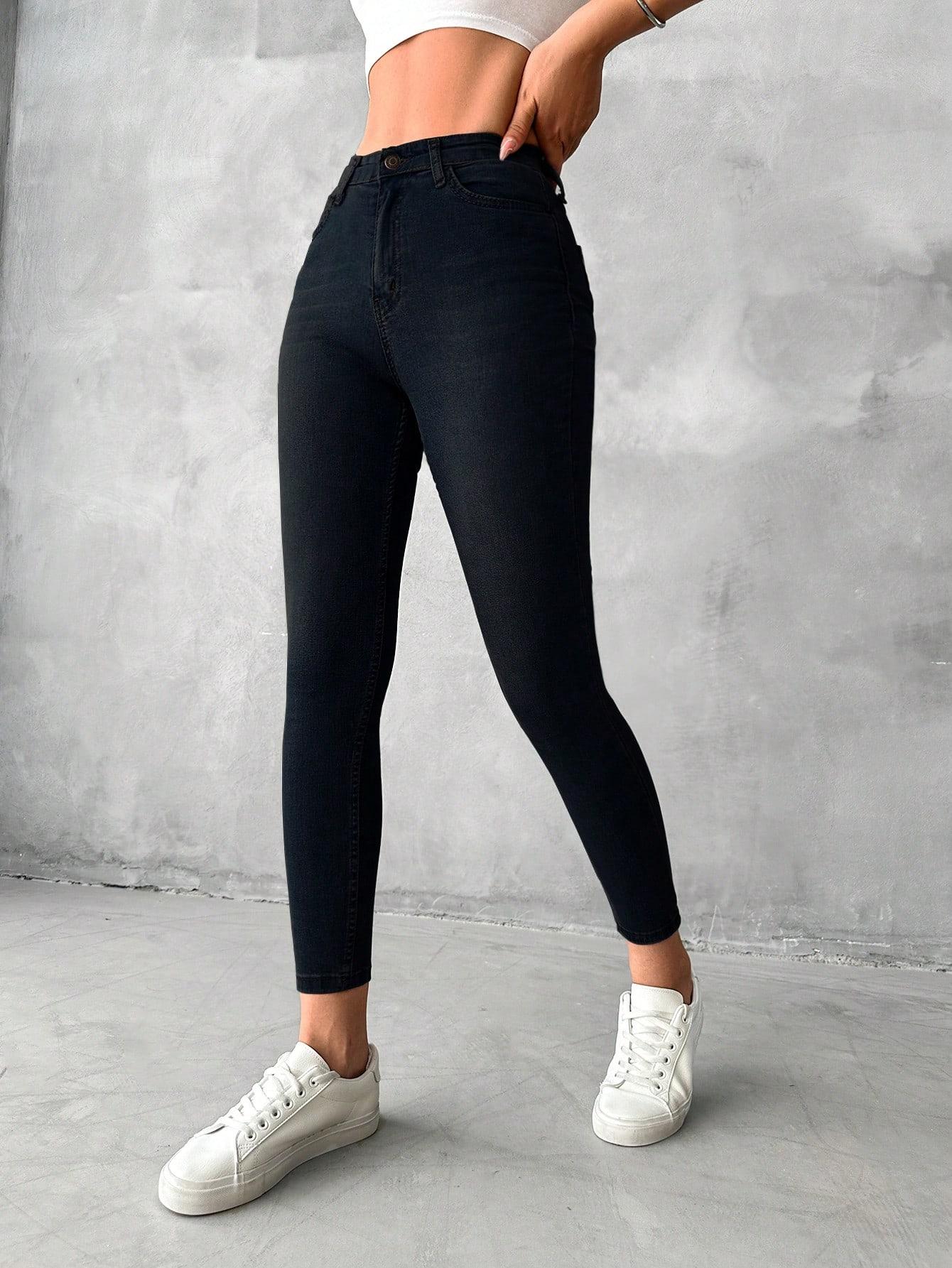 CZARNE SPODNIE JEANS