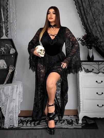 czarna sukienka koronka