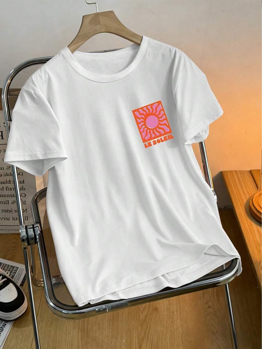 BIAŁY T-SHIRT NADRUK