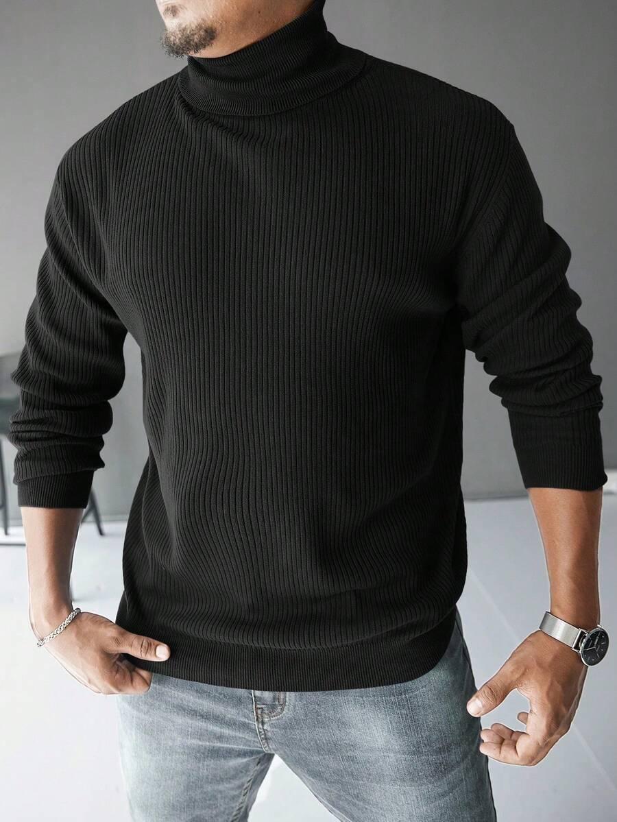 czarny sweter golf 