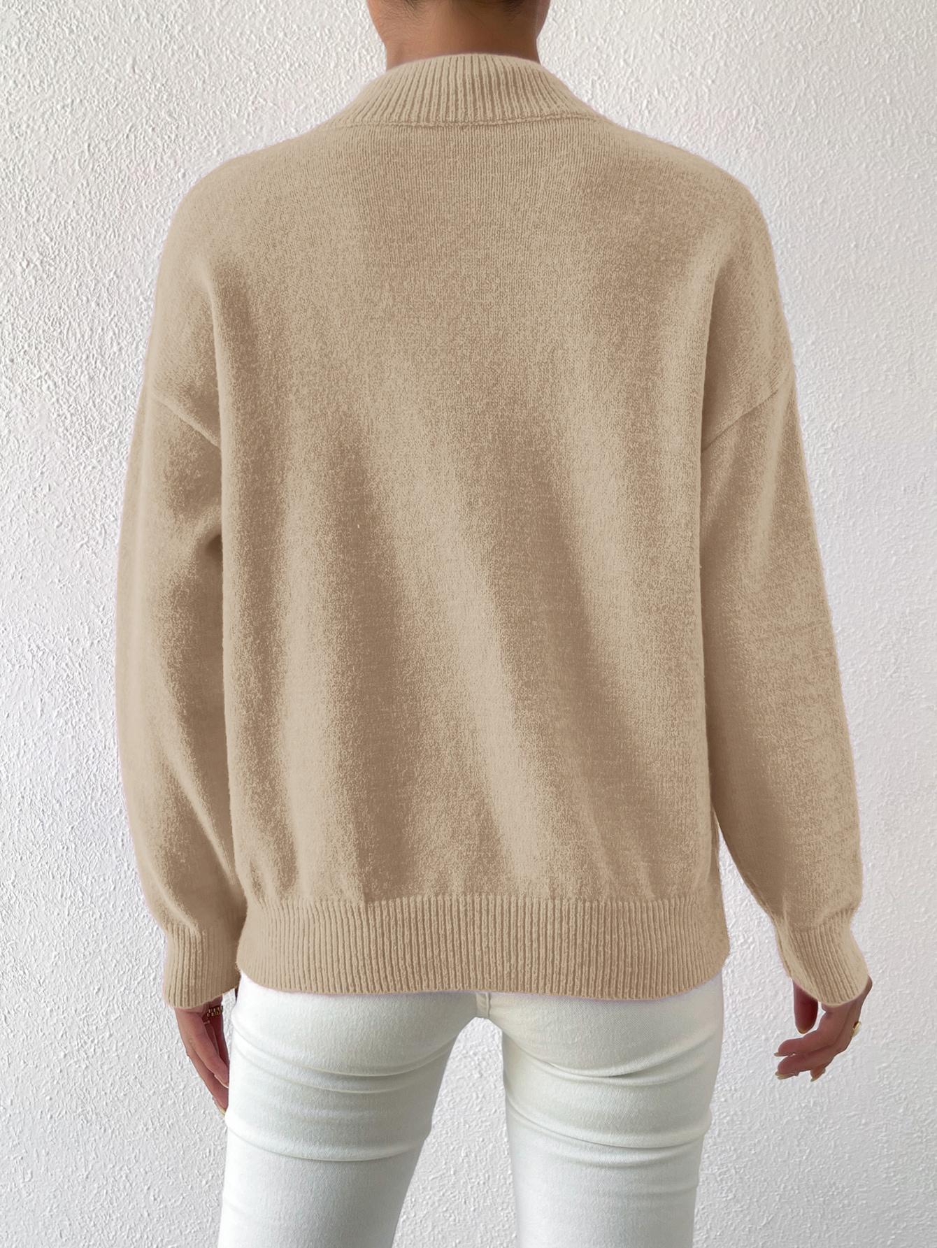 BEŻOWY SWETER PÓŁGOLF