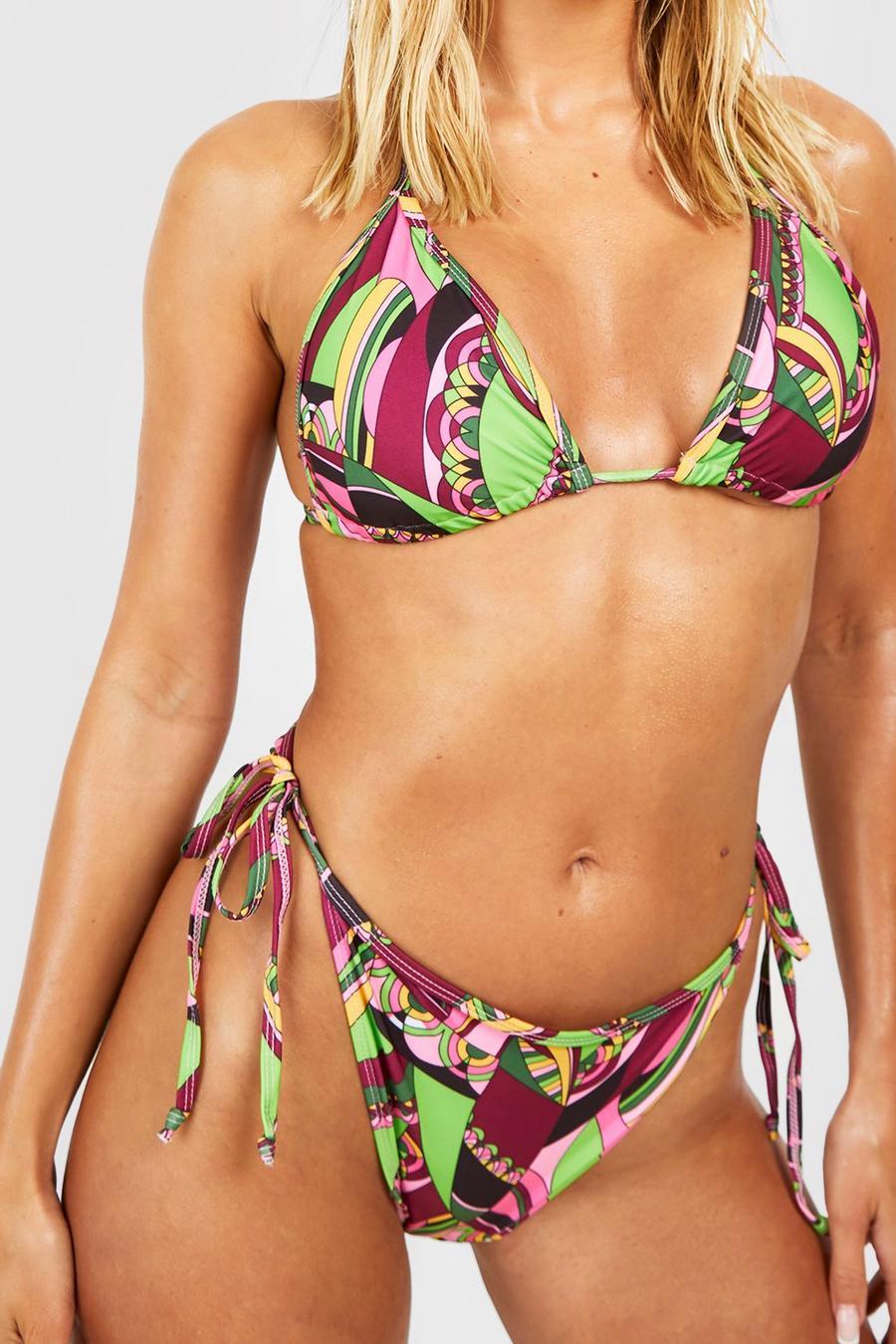 BIKINI KOMPLET PRINT KONTRAST WIĄZANIE