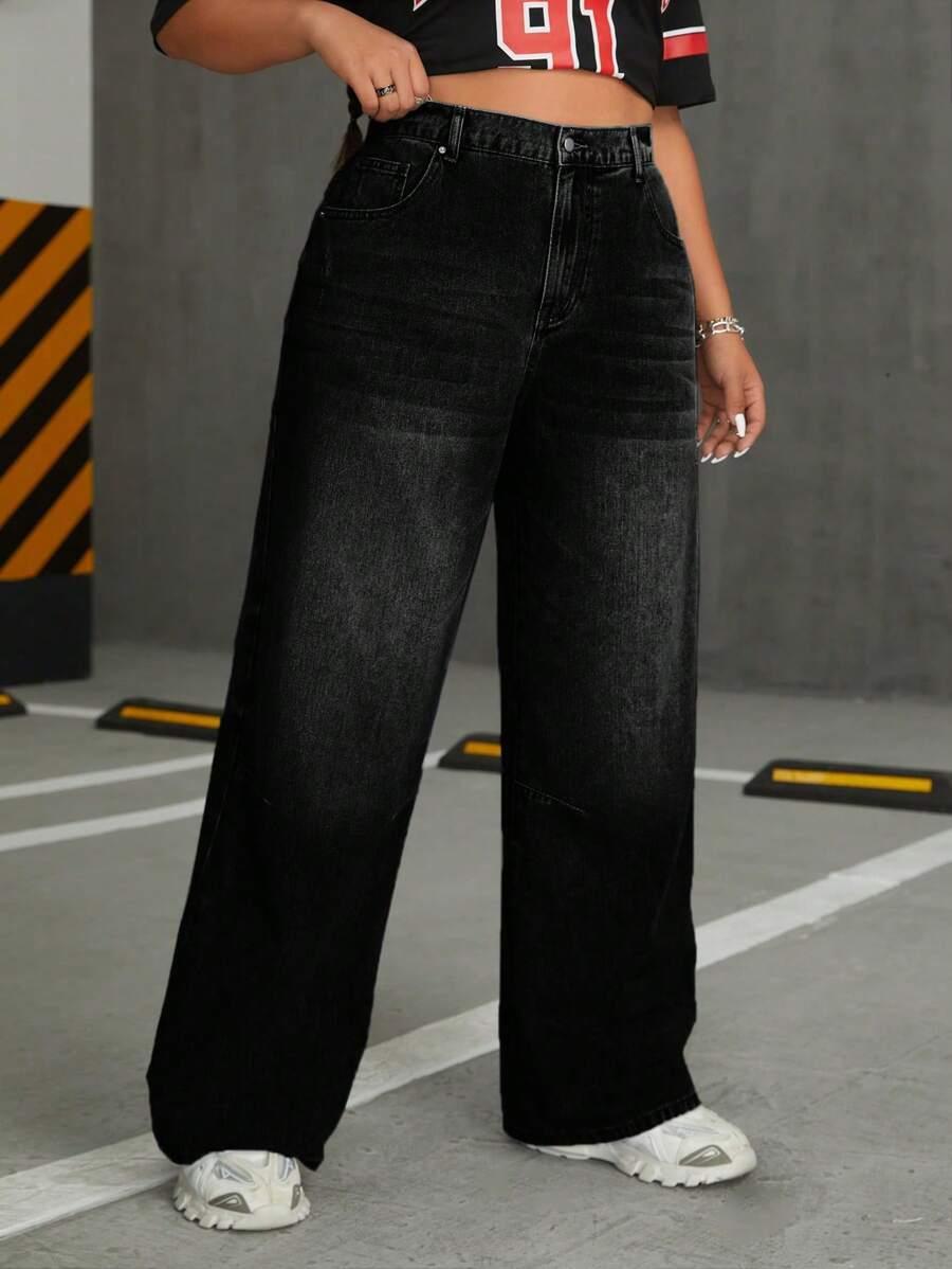 CZARNE SPODNIE JEANS