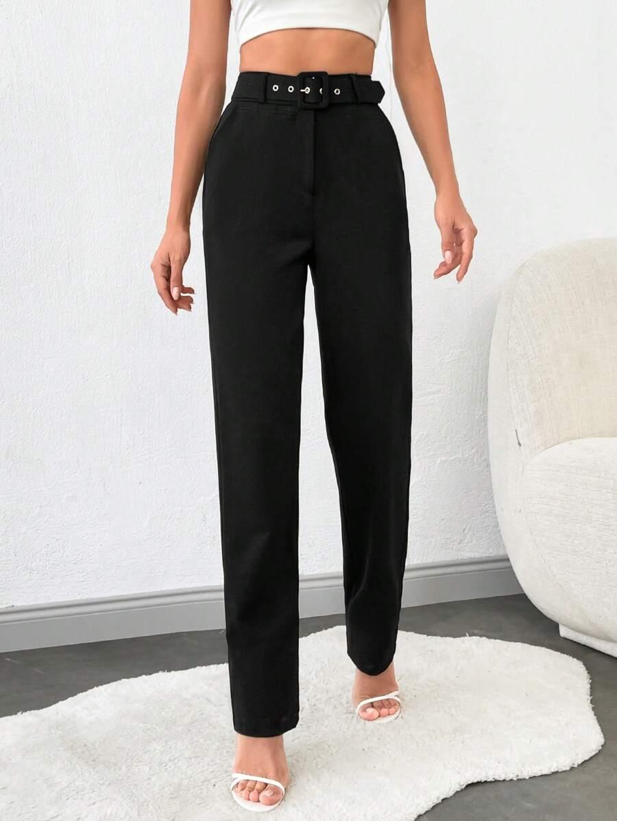 CZARNE ELEGANCKIE SPODNIE