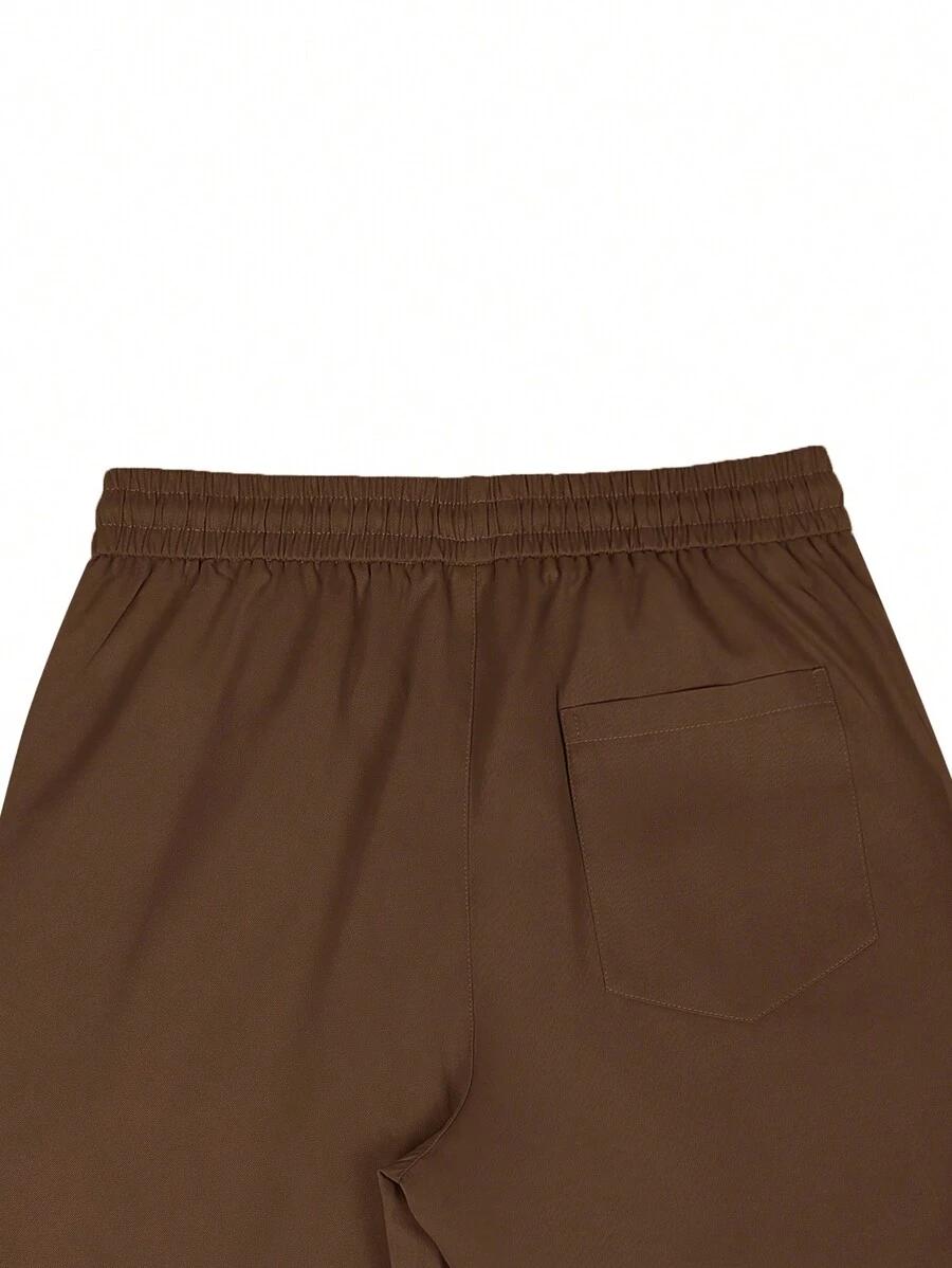 brązowe spodnie wiązanie casual