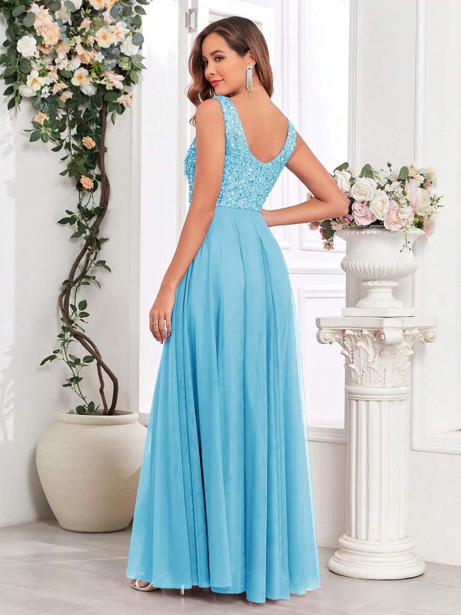 niebieska sukienka maxi 