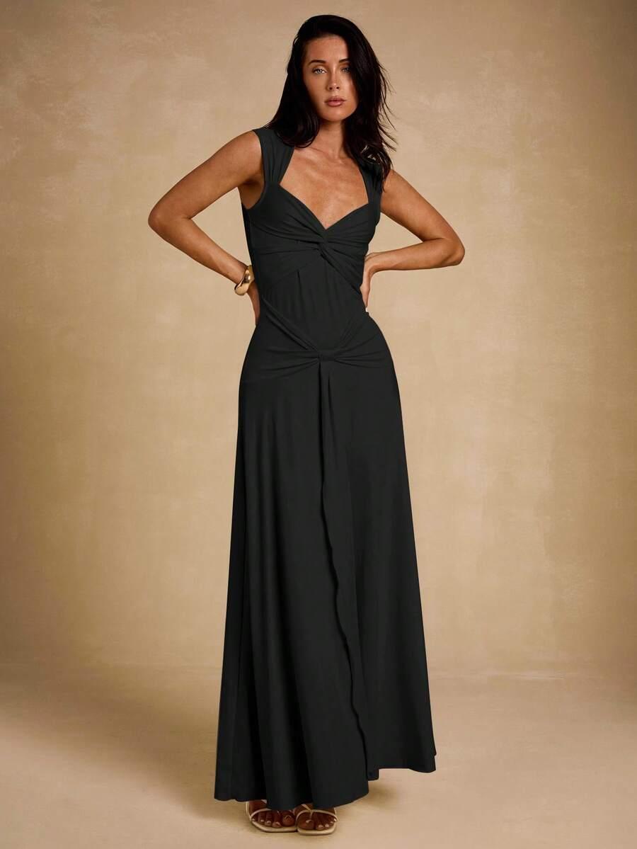 CZARNA SUKIENKA MAXI 