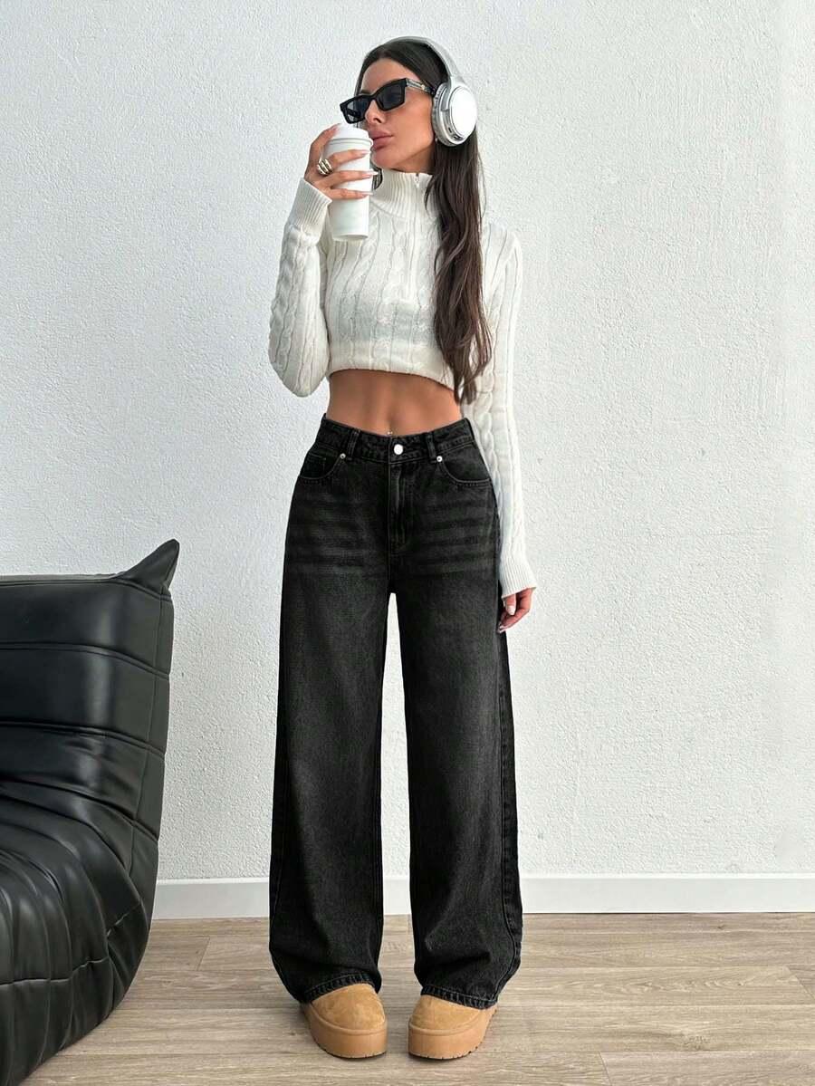 czarne spodnie jeans 