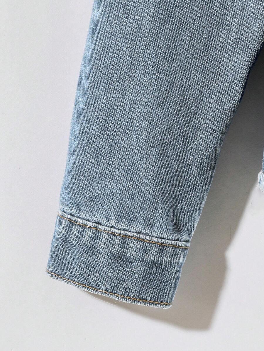 KURTKA Z KAPTUREM JEANS ŁĄCZENIE
