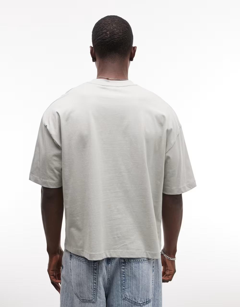 bawełniany T-SHIRT OKRĄGŁY DEKOLT NADRUK havana