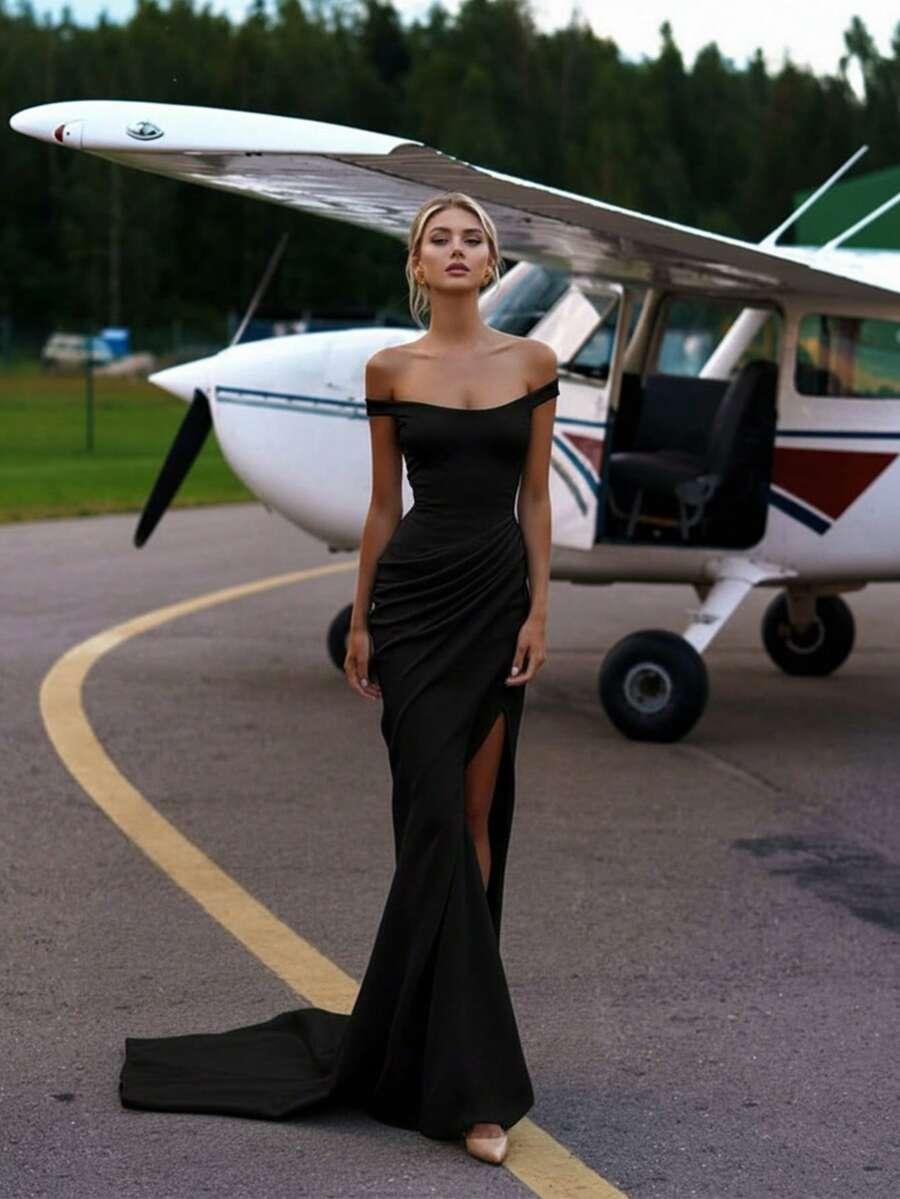 czarna maxi sukienka